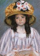 Mary Cassatt Fillette au Grand Chapeau France oil painting artist
